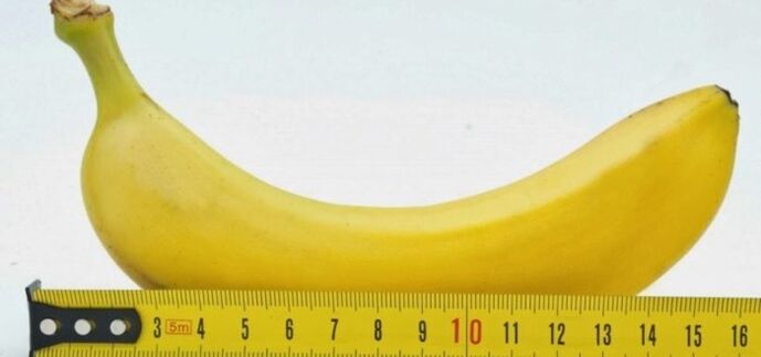Μέτρηση πέους χρησιμοποιώντας το παράδειγμα μιας μπανάνας πριν από την επέμβαση μεγέθυνσης